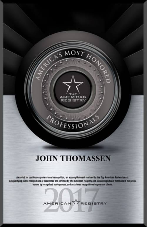 Dr. Thomassen Awarded Most Trusted Award