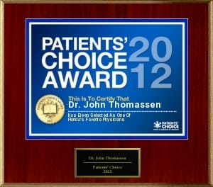Dr. Thomassen Awarded Patient's Choice Award 2012